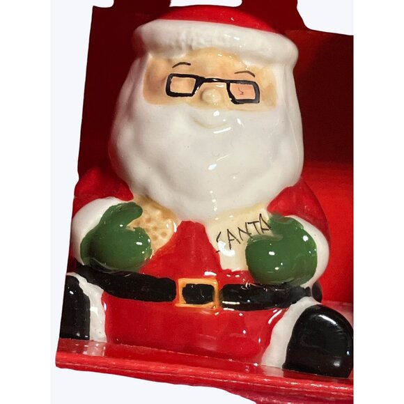 Santa Salt Pepper Set Ceramic Holiday Table Decor Vintage Style By Kmart - Picture 5 of 12